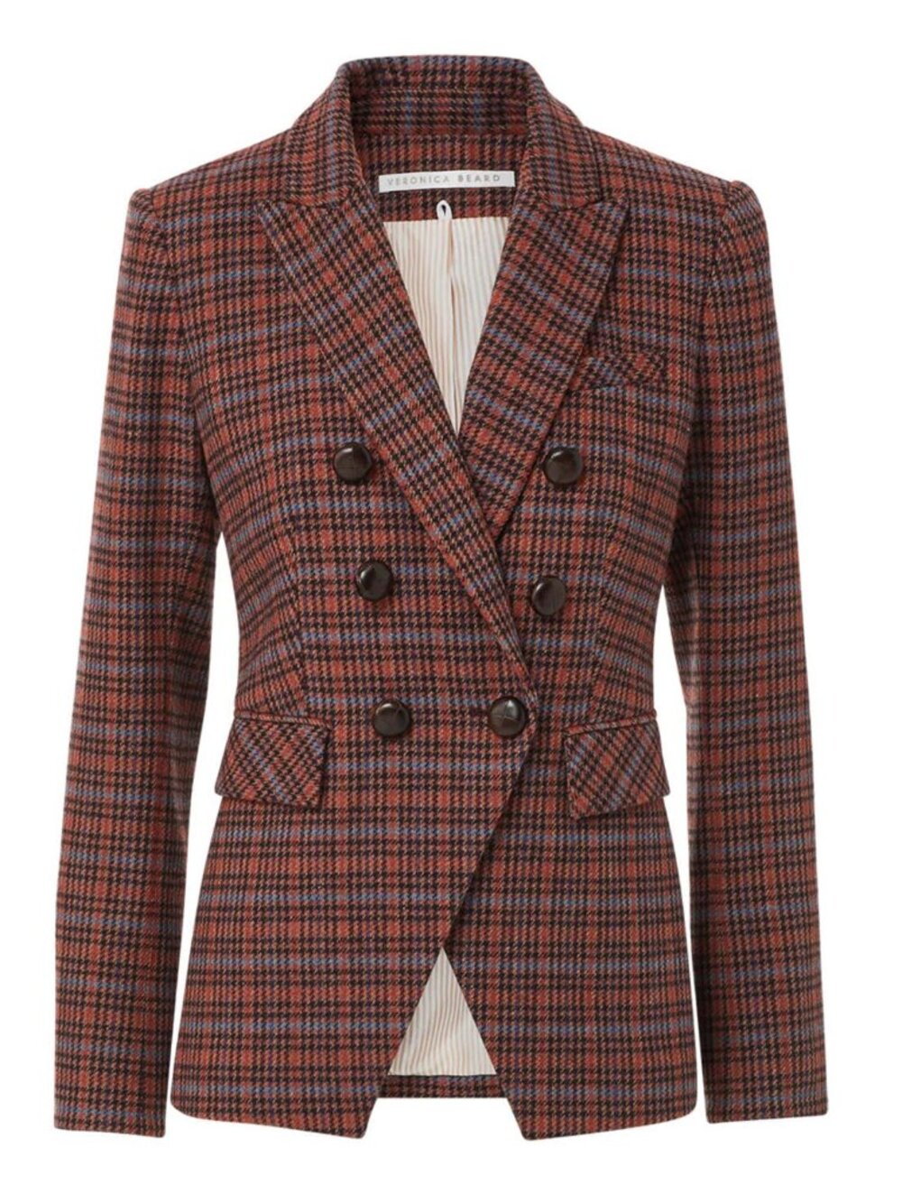 NWT Veronica Beard Miller Dickey Jacket in plaid  size 6 (maple / brown color)